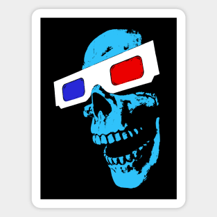 3D Skull (cyan) Magnet